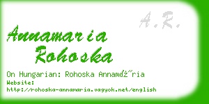 annamaria rohoska business card